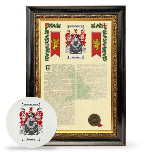 Butcome Framed Armorial History and Mouse Pad - Heirloom