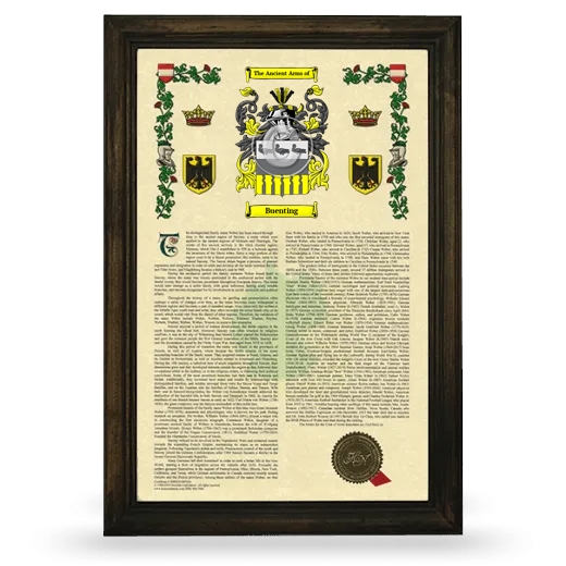 Buenting Armorial History Framed - Brown