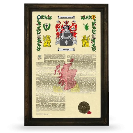 Buntyn Armorial History Framed - Brown