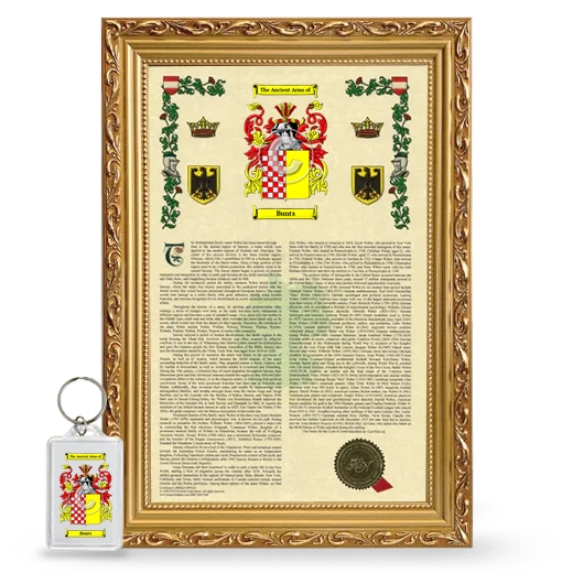 Bunts Framed Armorial History and Keychain - Gold