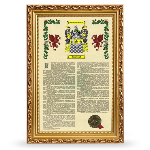 Bannyand Armorial History Framed - Gold