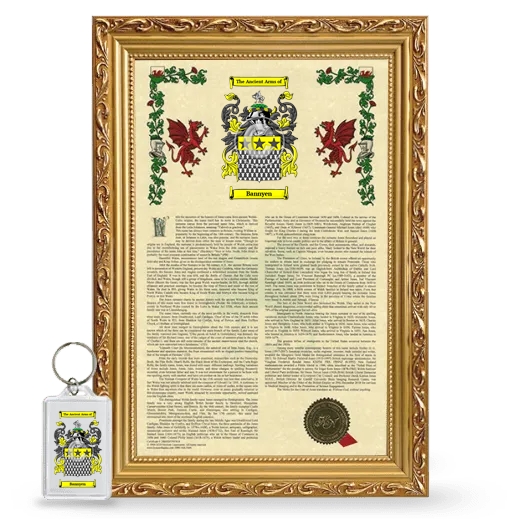 Bannyen Framed Armorial History and Keychain - Gold