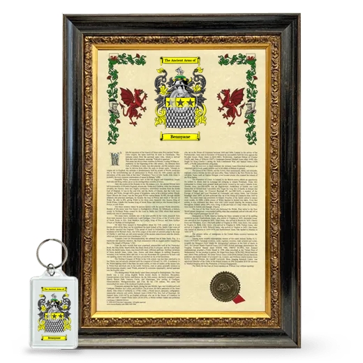 Bennyane Framed Armorial History and Keychain - Heirloom