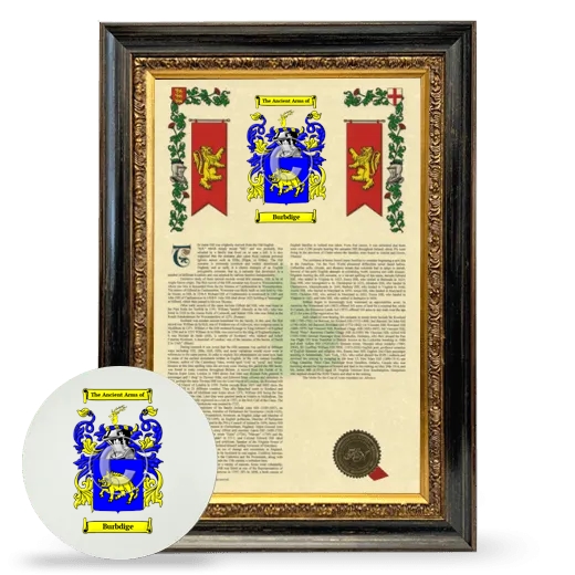 Burbdige Framed Armorial History and Mouse Pad - Heirloom