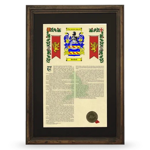 Berdock Deluxe Armorial Framed - Brown