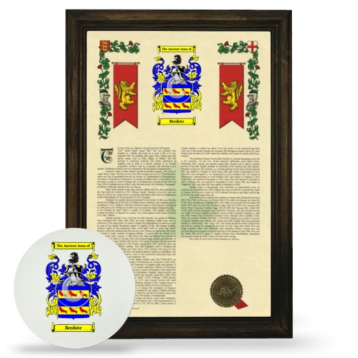 Berdote Framed Armorial History and Mouse Pad - Brown