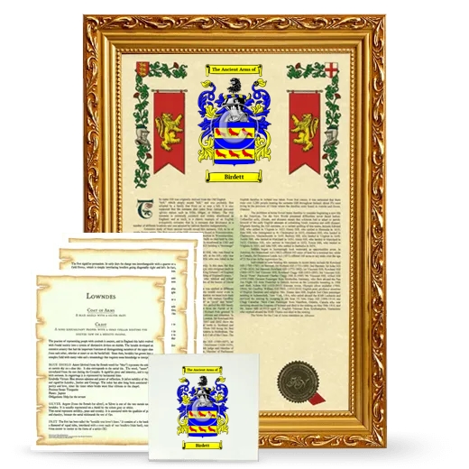 Birdett Framed Armorial, Symbolism and Large Tile - Gold