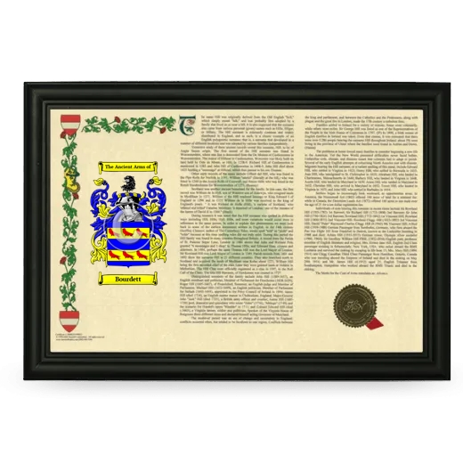 Bourdett Armorial Landscape Framed - Black