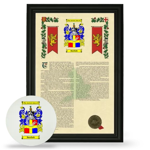 Barefork Framed Armorial History and Mouse Pad - Black