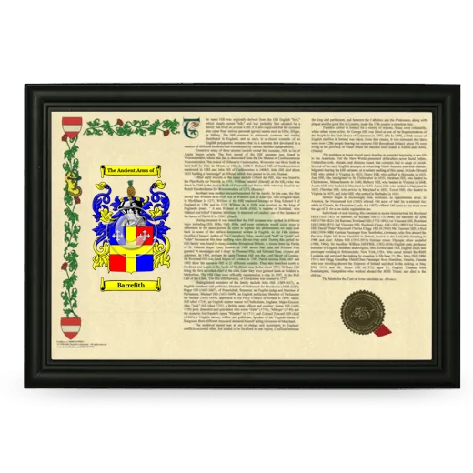 Barrefith Armorial Landscape Framed - Black