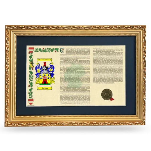 Burgers Deluxe Armorial Landscape Framed - Gold