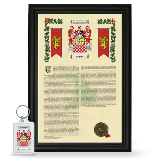 Bargess Framed Armorial History and Keychain - Black