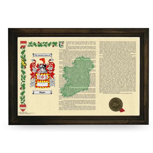 Birges Armorial Landscape Framed - Brown