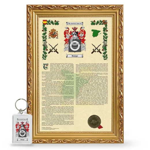 Bourgo Framed Armorial History and Keychain - Gold