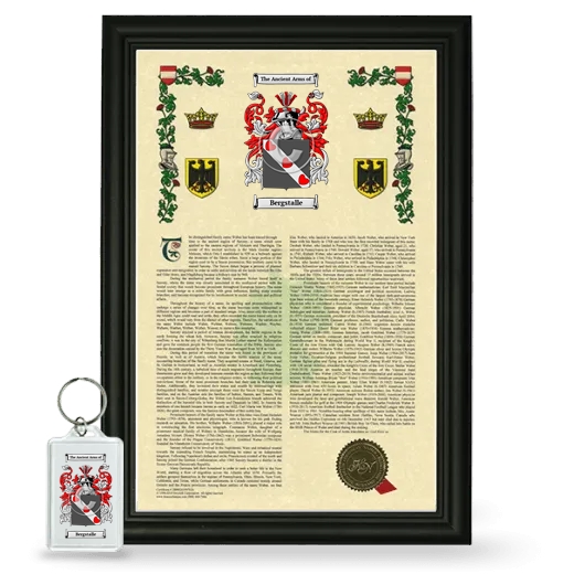 Bergstalle Framed Armorial History and Keychain - Black