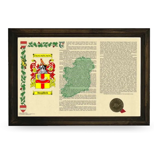 Macgillech Armorial Landscape Framed - Brown