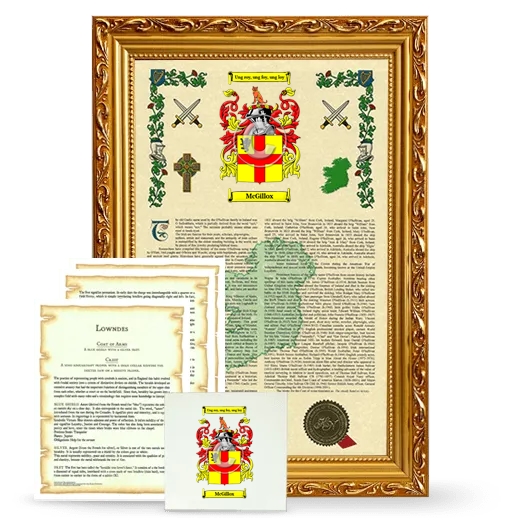 McGillox Framed Armorial, Symbolism and Large Tile - Gold