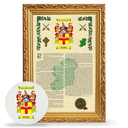 McGillox Framed Armorial History and Mouse Pad - Gold