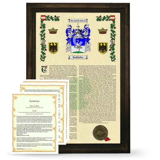 Buckhalter Framed Armorial History and Symbolism - Brown