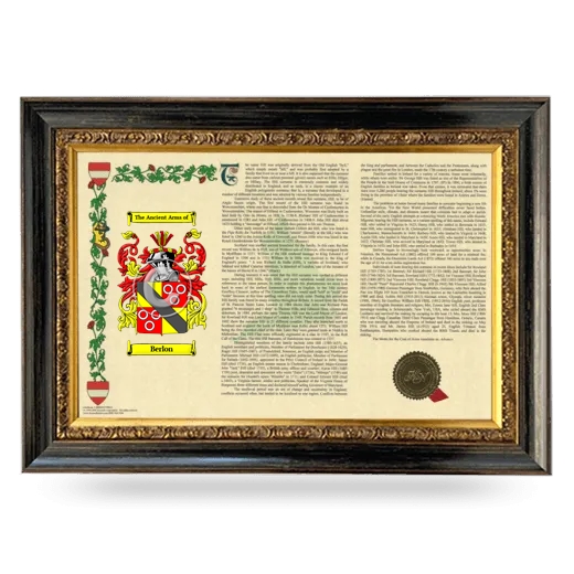 Berlon Armorial Landscape Framed - Heirloom