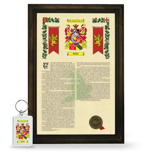 Berlon Framed Armorial History and Keychain - Brown