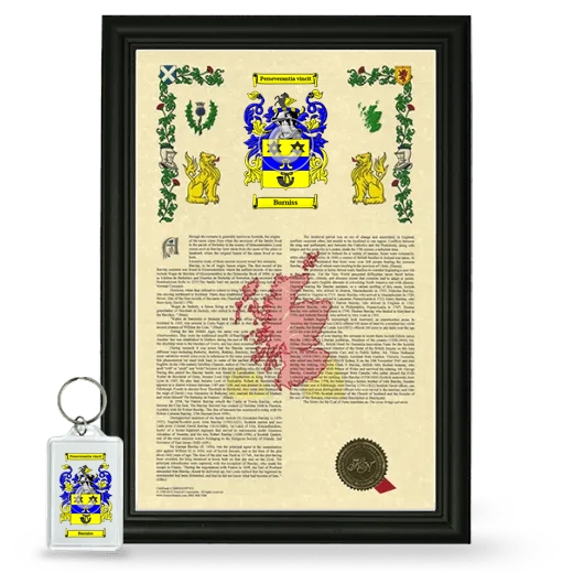 Burniss Framed Armorial History and Keychain - Black