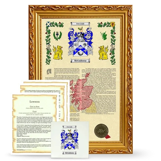 McConborny Framed Armorial, Symbolism and Large Tile - Gold