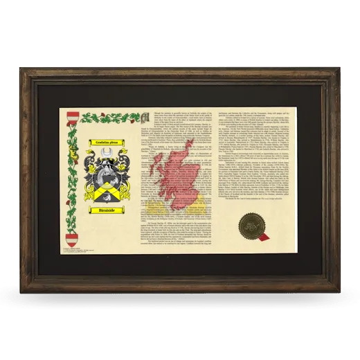 Birniside Deluxe Armorial Landscape Framed - Brown