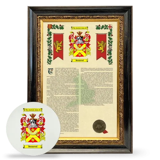 Bermeval Framed Armorial History and Mouse Pad - Heirloom