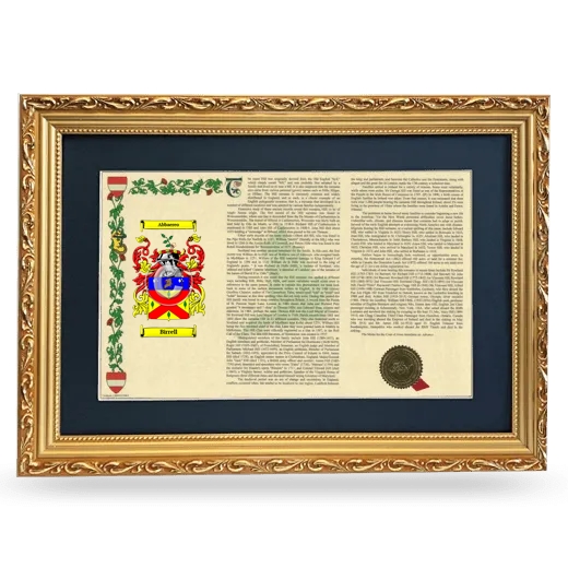 Birrell Deluxe Armorial Landscape Framed - Gold