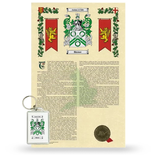 Birowe Armorial History and Keychain Package