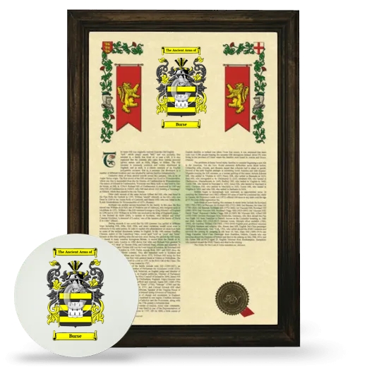 Burse Framed Armorial History and Mouse Pad - Brown