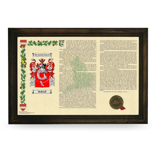 Birdstall Armorial Landscape Framed - Brown