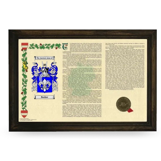 Busher Armorial Landscape Framed - Brown