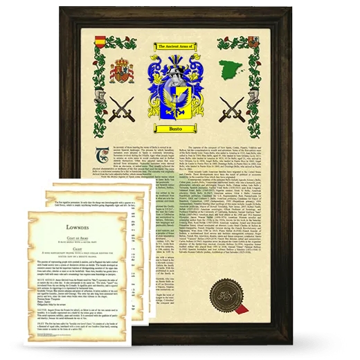 Busto Framed Armorial History and Symbolism - Brown