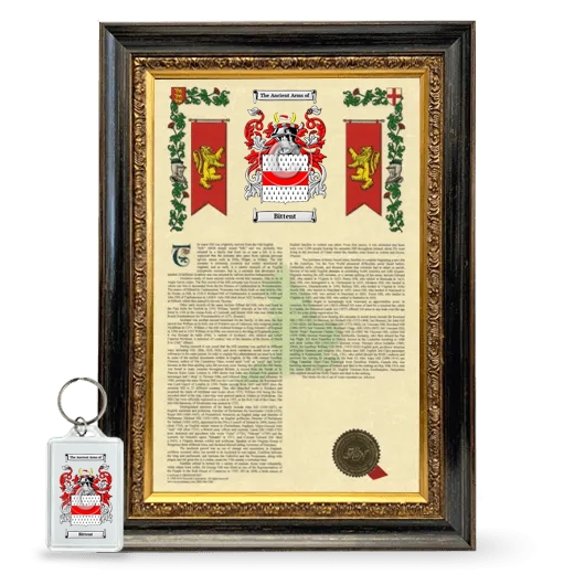 Bittent Framed Armorial History and Keychain - Heirloom