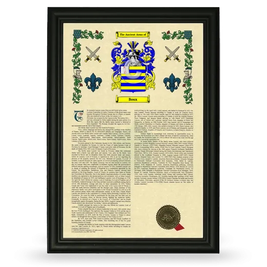 Boux Armorial History Framed - Black