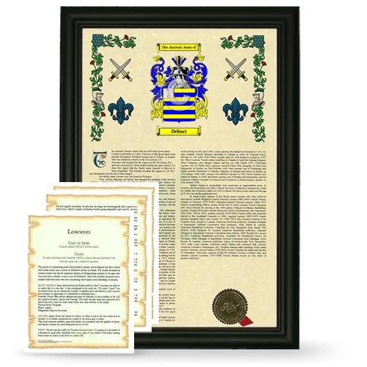 Debuci Framed Armorial History and Symbolism - Black