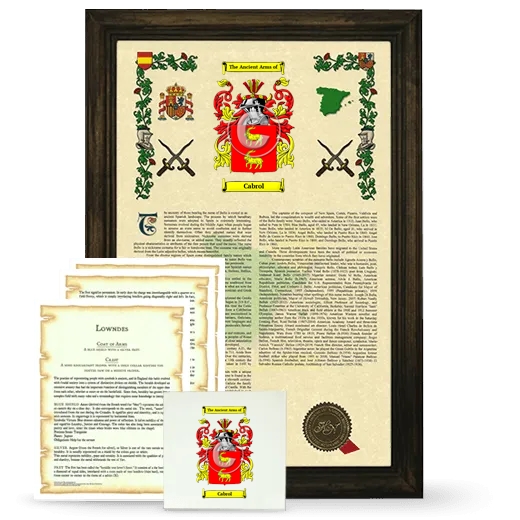 Cabrol Framed Armorial, Symbolism and Large Tile - Brown