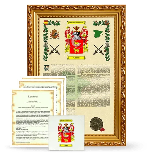 Cabrol Framed Armorial, Symbolism and Large Tile - Gold