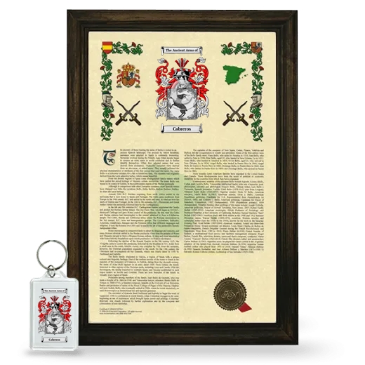 Cabreros Framed Armorial History and Keychain - Brown