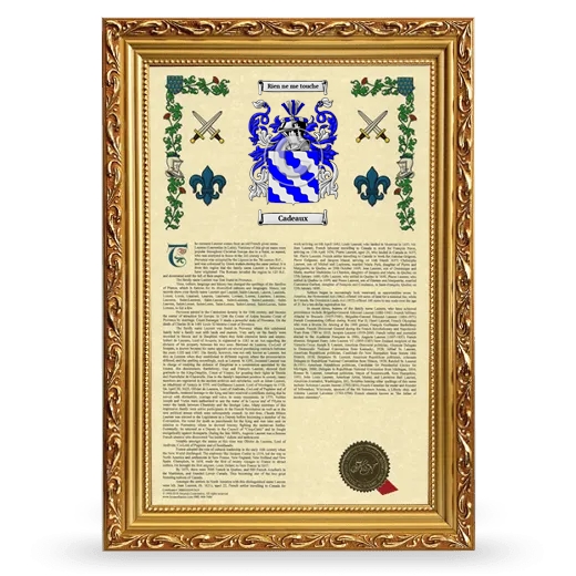 Cadeaux Armorial History Framed - Gold