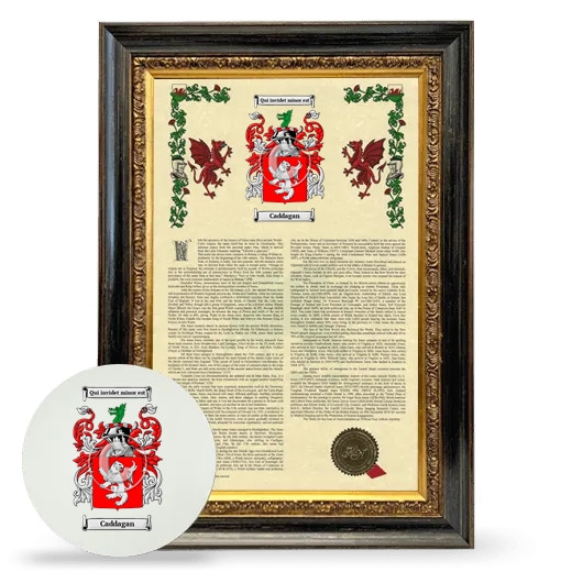 Caddagan Framed Armorial History and Mouse Pad - Heirloom