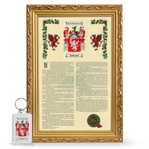 Kydwgand Framed Armorial History and Keychain - Gold