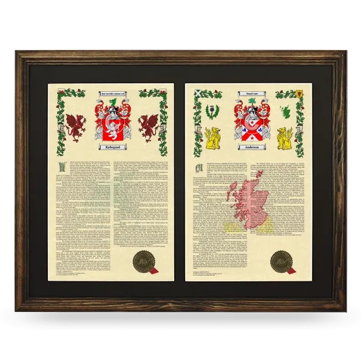 Double Armorial History Framed- Brown