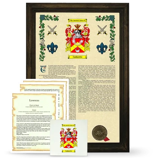 Cadorette Framed Armorial, Symbolism and Large Tile - Brown