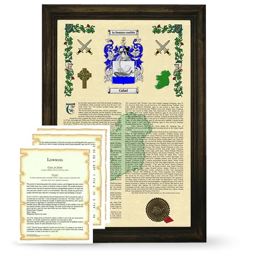 Cahal Framed Armorial History and Symbolism - Brown