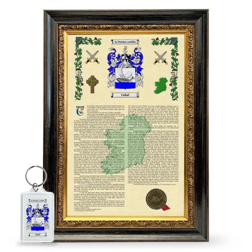 Cahal Framed Armorial History and Keychain - Heirloom