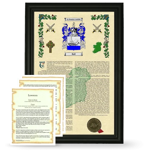 Kail Framed Armorial History and Symbolism - Black