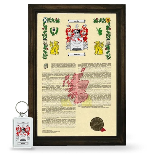Kernie Framed Armorial History and Keychain - Brown